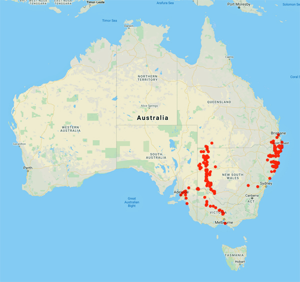 collecting locality map for 'Beckler, H.'