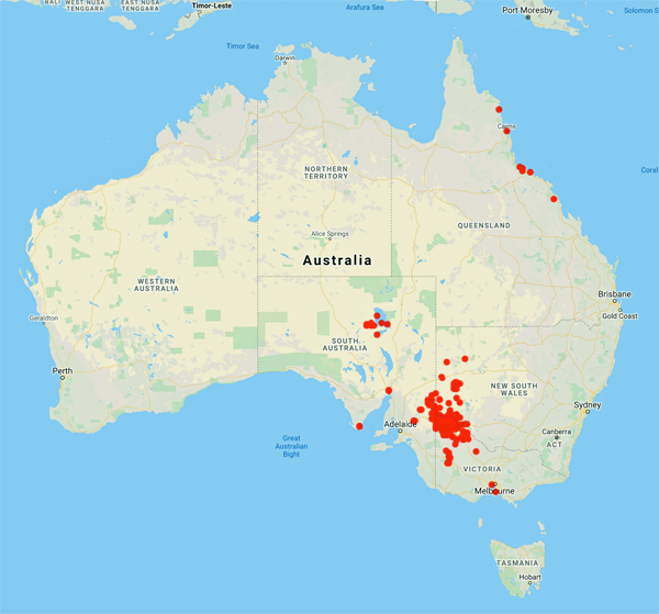 collecting locality map for 'Browne, J.H.'