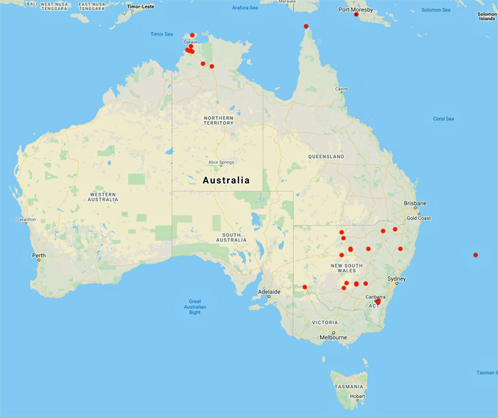 collecting locality map for 'Campbell, W.S.'