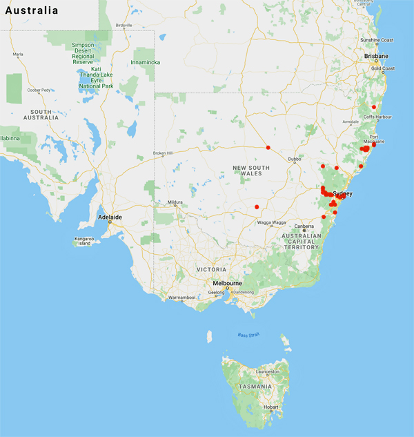 collecting locality map for 'Chisholm, E.C.'