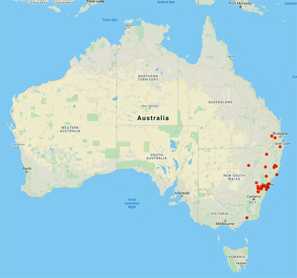 collecting locality map for 'King, G.'