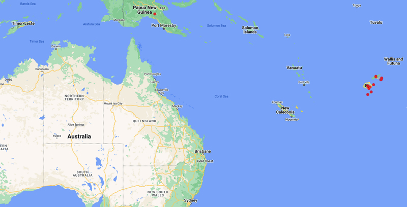 collecting locality map for 'Seemann, B.C. in Australian herbaria'